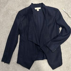 Michael Kors navy blue linen fly away blazer size 0
